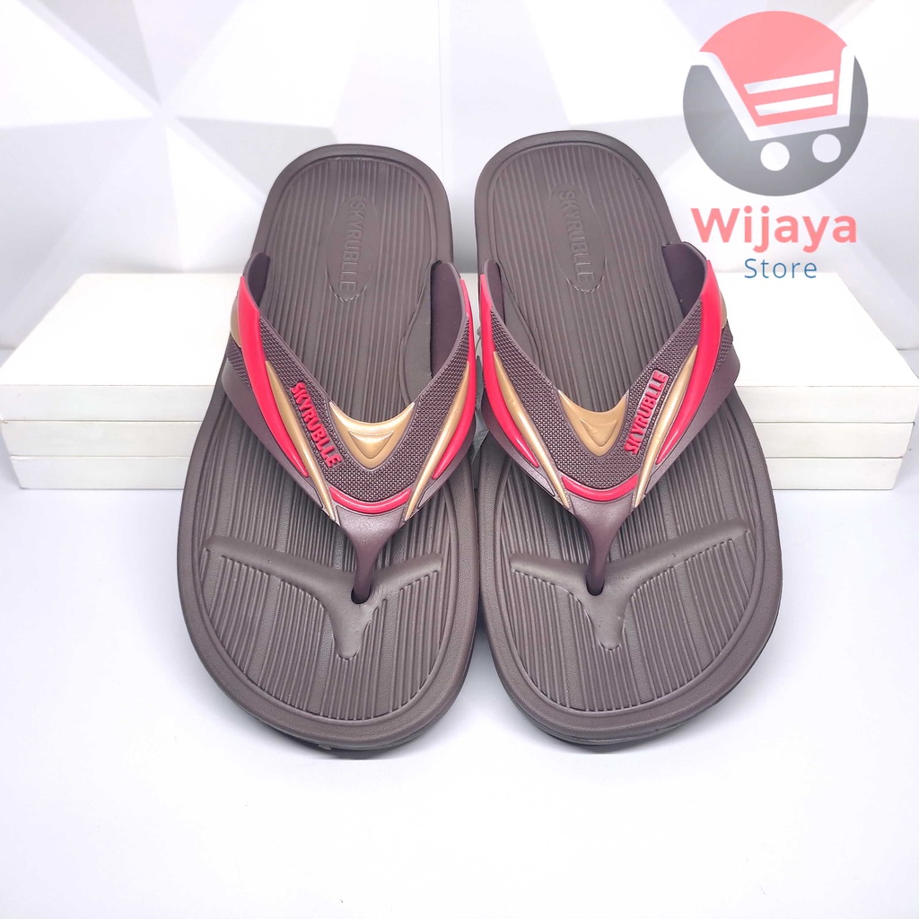 Sandal Jepit Pria SKYRUBBLE 405 Sendal Flip Flop Karet Cowok Laki-Laki Kenyamanan dan Gaya untuk Setiap Hari