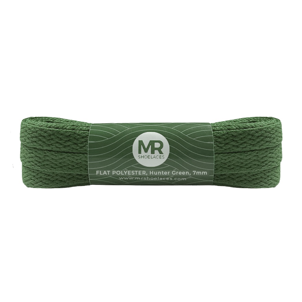 Original MR Shoelaces FP65 Hunter Green (Hijau) Tali Sepatu Polyester Pipih Flat 7mm 80cm 90cm 100cm 120cm 130cm 150cm 180cm 200cm untuk Sneakers - Premium Shoelace Gepeng