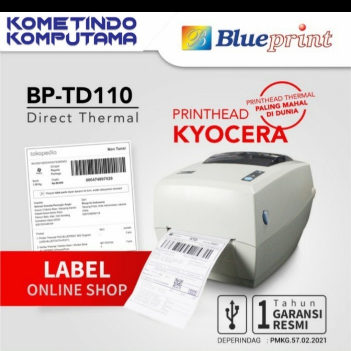 40x30x1 Line Isi 1000 Direct Thermal Sticker / Label Stiker BLUEPRINT 40x30x1 Line Isi 1000