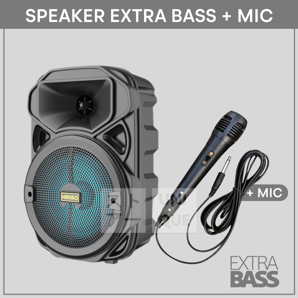 UNIQUE SPEAKER BLUETOOTH MEGABASS DENGAN MIC KARAOKE