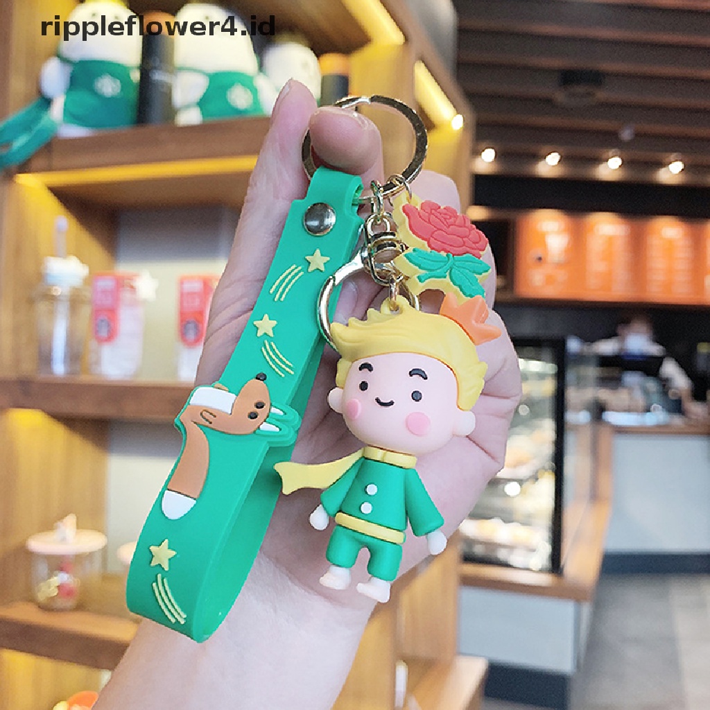 {rippleflower4.id} Kartun The Little Prince 3D Figure Gantungan Kunci Hewan Rubah Lanyard Key Rings Tas Do~