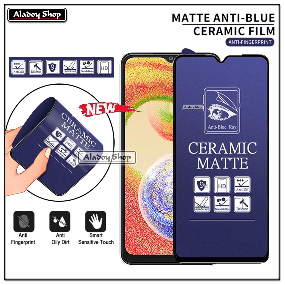 PAKET 3IN1 Anti Gores Blue Matte Anti Glare Samsung A04E + Tempered Glass Camera dan Skin Carbon