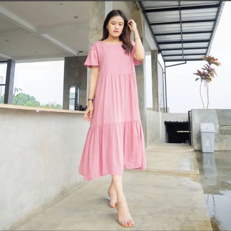 DASTER MIDI DRESS / Daster viral ruffle / Daster polos