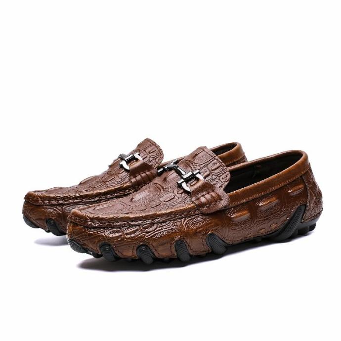 sepatu pria kulit asli motif kulit buaya kualitas import OXO