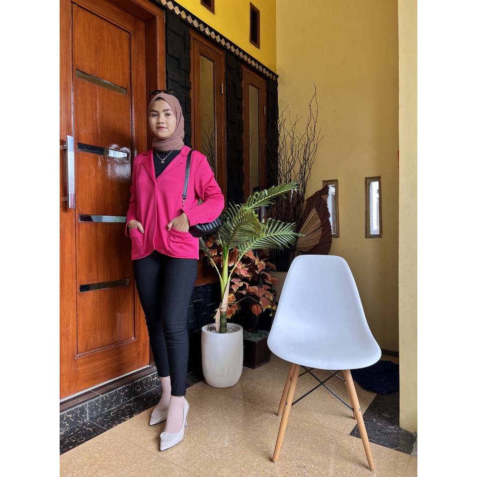 Tara Blazer, Blazer Wanita Korean Bahan Scuba Tebal Dan Adem