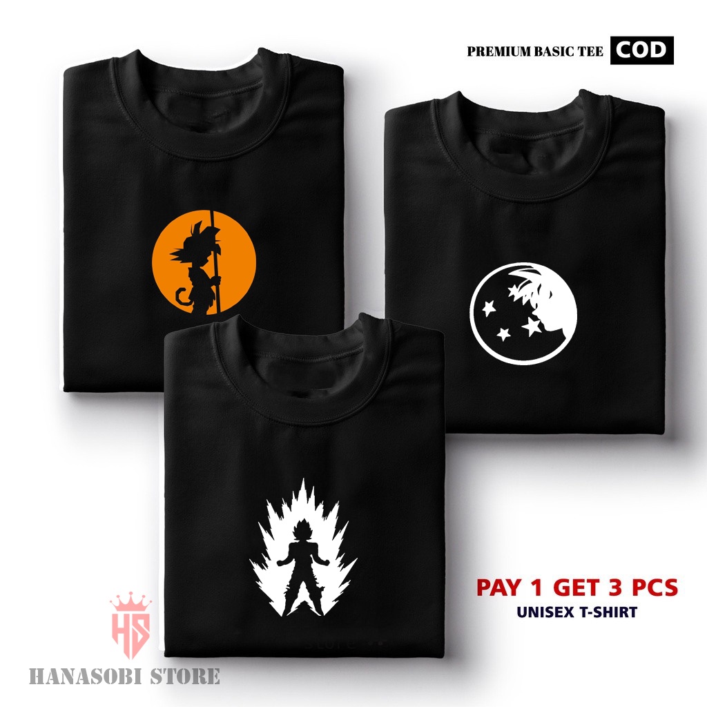 HANASOBI STORE BUY 1 GET 3 PCS ( PROMO COD ) KAOS DISTRO KARAKTER ANIME TERBARU KATUN 100%