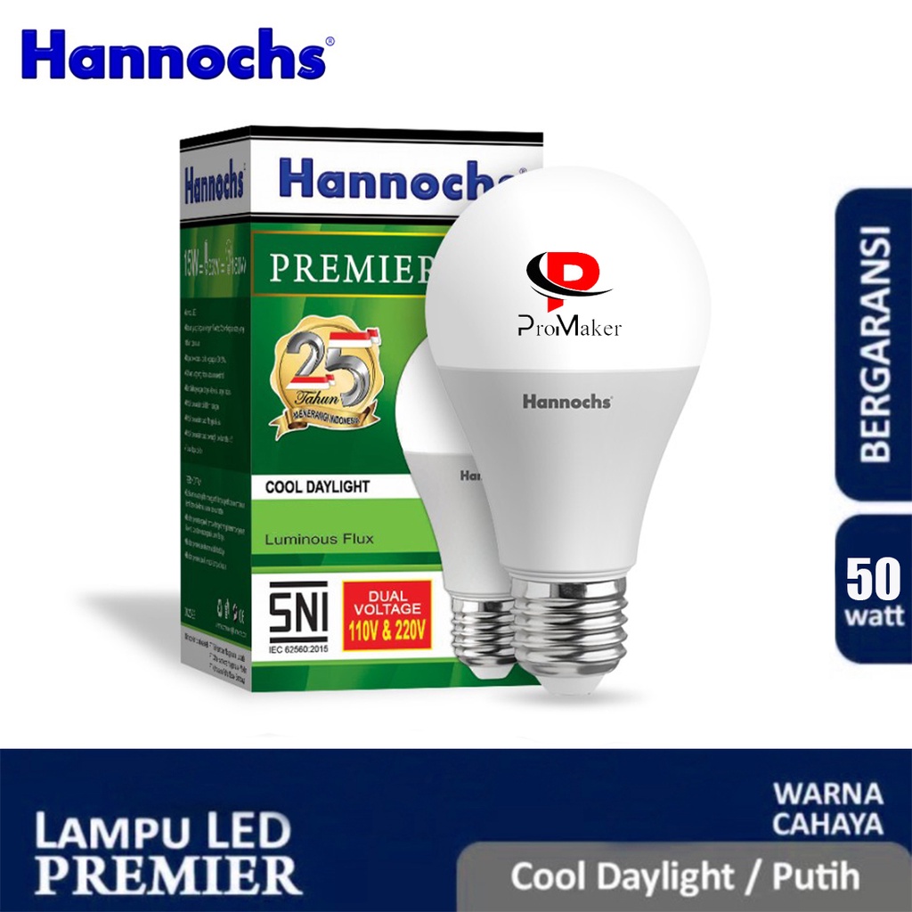 Hannochs Premier Lampu LED 50 Watt CDL Putih SNI Original