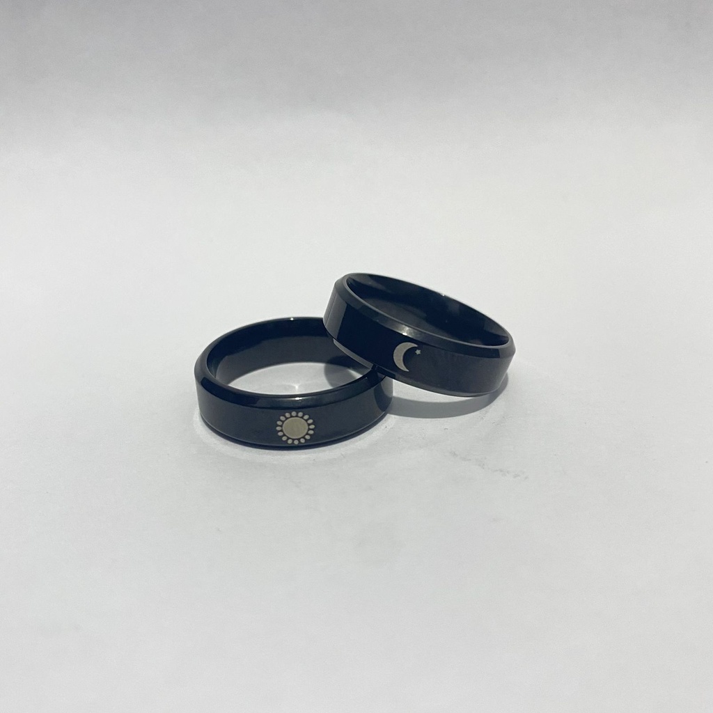 Laughhh - Moonsun Ring Cincin Platinum Black