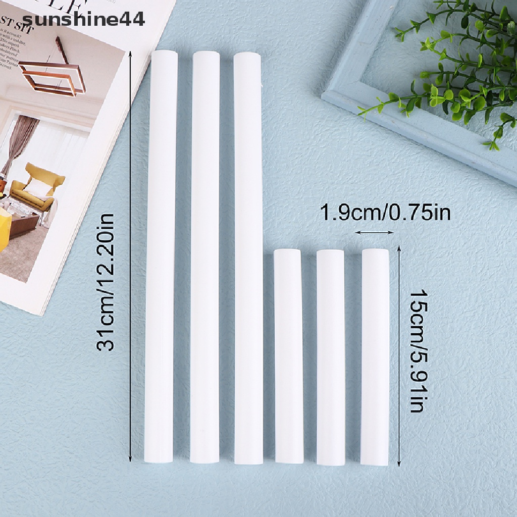Sunshine 10Pcs 15/31cm Batang Penyangga Kue Piling Straw Dowels Plastik Putih.