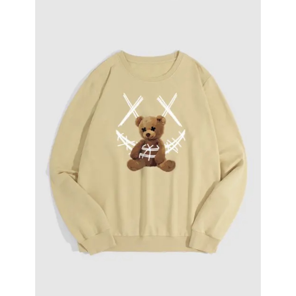 SAD BEAR Sweatshirt Basic II Sweater Crewneck Print DTF II Sz M - XL Anak &amp; Dewasa ( Pria &amp; Wanita )