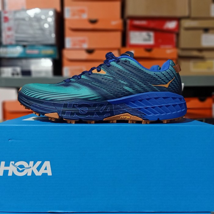 SEPATU LARI PRIA TRAIL HOKA ONE ONE SPEEDGOAT 4 ATLANTIS ORIGINAL - US 10