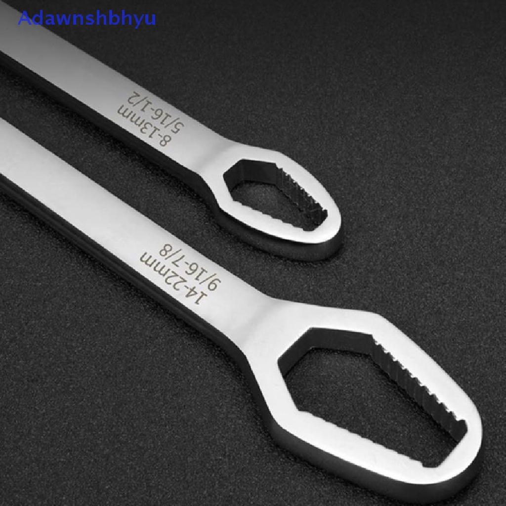 Adhyu 8mm-22mm Self-Tening Double End Multi Fungsional Universal Cr Vandium Wrench ID