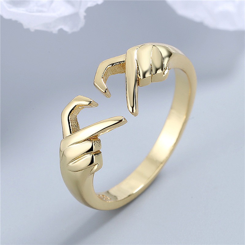 Cincin Tangan Romantis Dari Hati Cinta Sawit Geometris Gerakan Cinta Pasangan Fashion