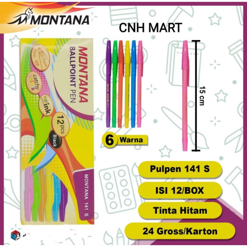 

Balpen Montana 141P - Pena Montana Warna - Warni Harga 12 Pcs