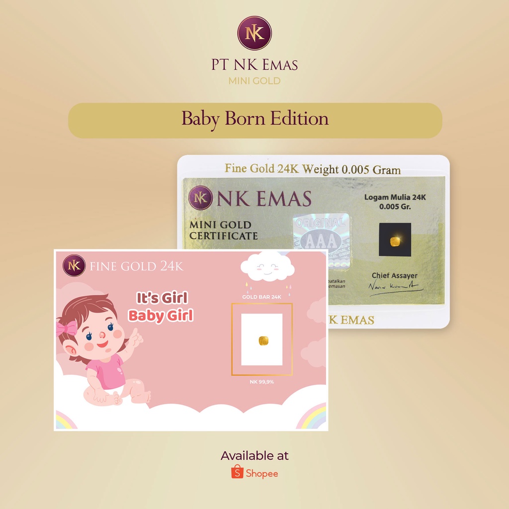 25 Pcs NK Mini Gold 0.005 Gram (Baby Born Envelope Edition)