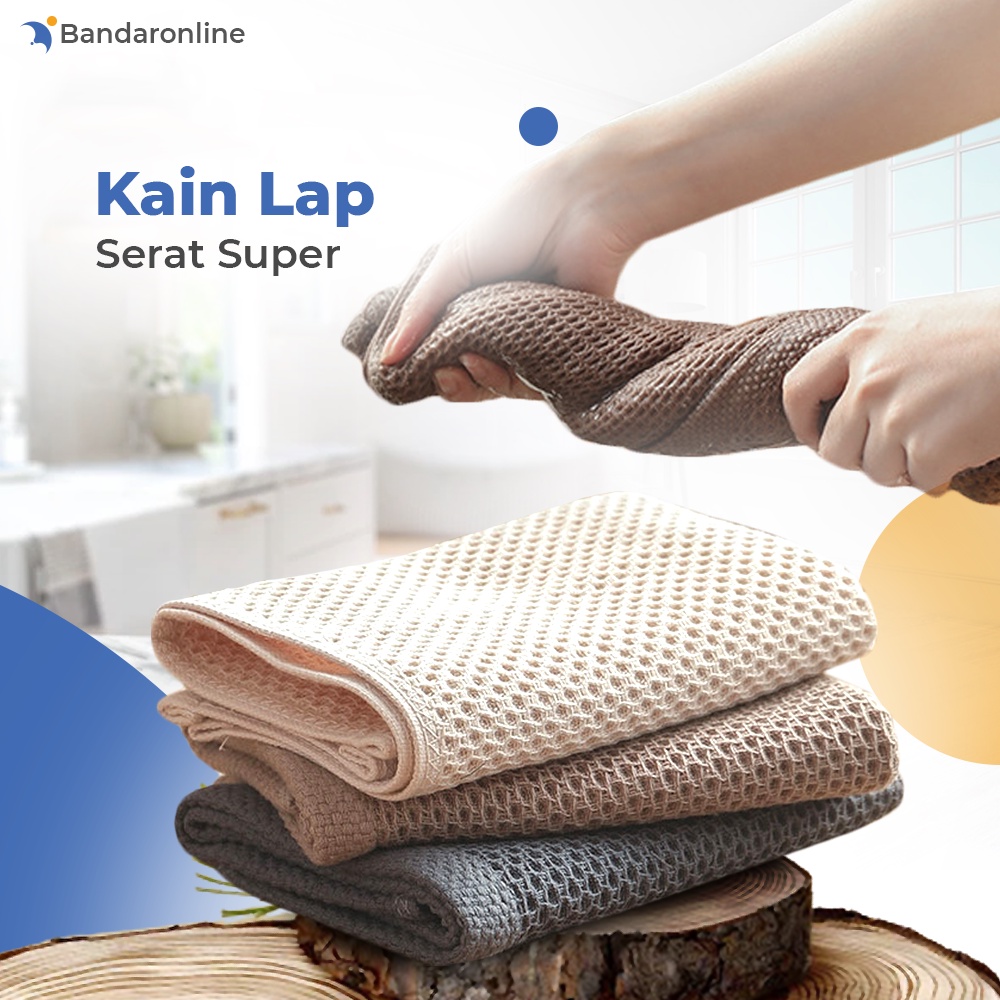 Kain Lap Dapur Kitchen Towel Lap Piring Honeycomb Serbet Tebal Serat Super