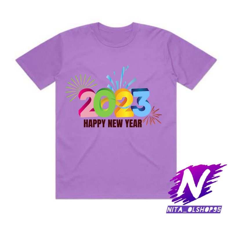 baju happy new year 2023 kaos anak tahun baru