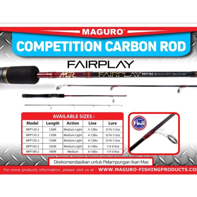 joran maguro fairplay 120 135 150 cm fair play pancing carbon ikan mas