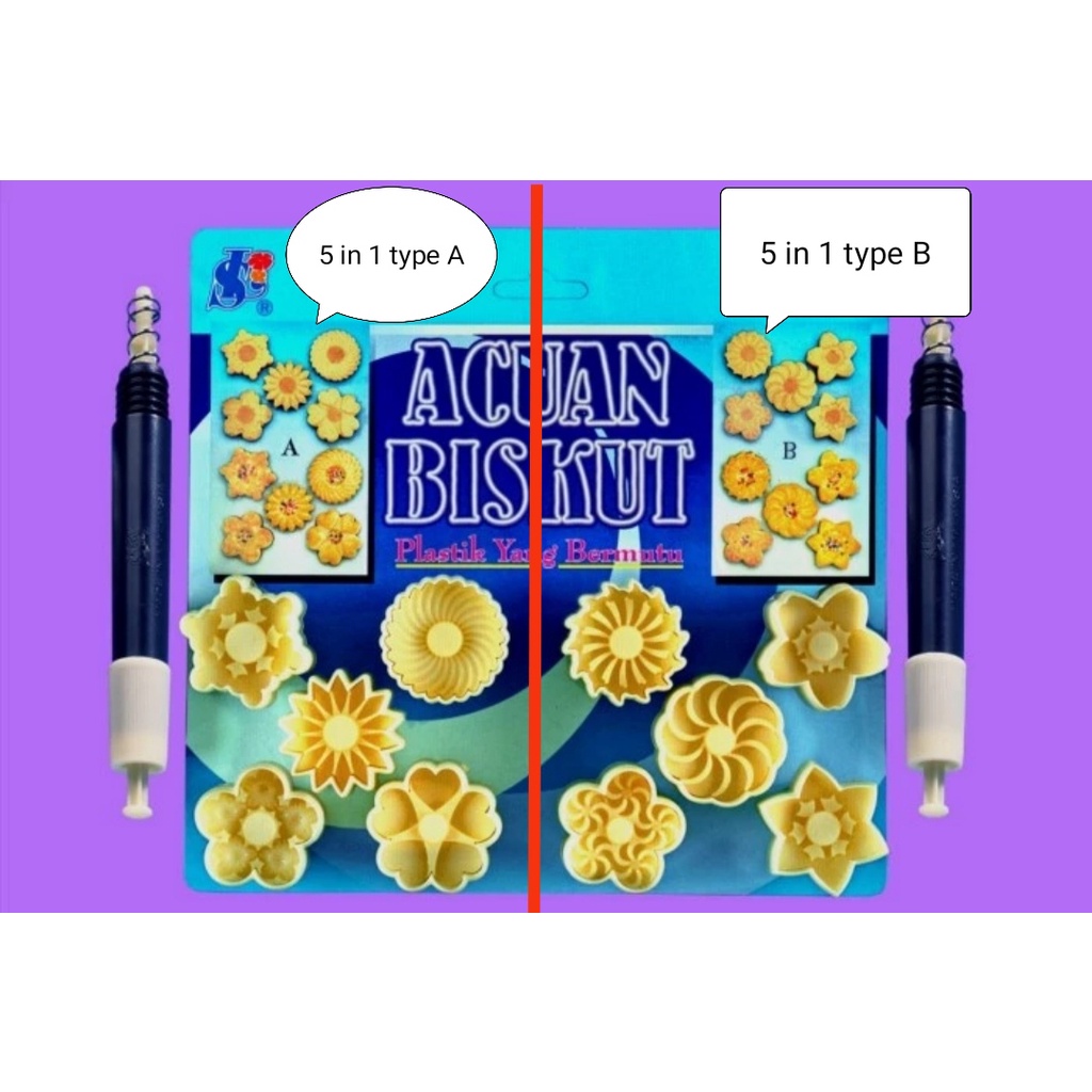 Cetakan biscuit / cetakan kue semprit / SinLian acuan 135 / Cetakan kue kering 5 in 1