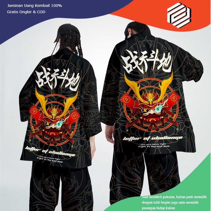 Baju Japanese Samurai Cosplay Kimono Fashion Loose Jepang Wanita Pria Pakaian Harajuku Cardigan