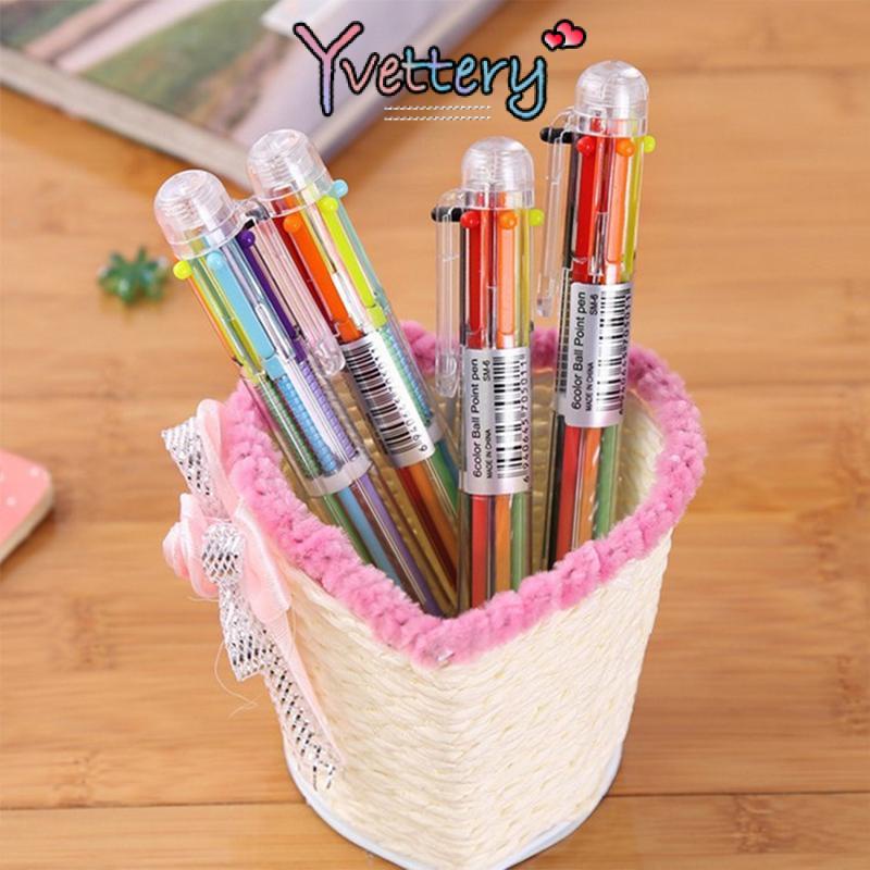 

❤️COD Bolpen 6-in-1 0.5MM Multi Warna Untuk Stationery Anak Sekolah Kantor bolpen-Yy