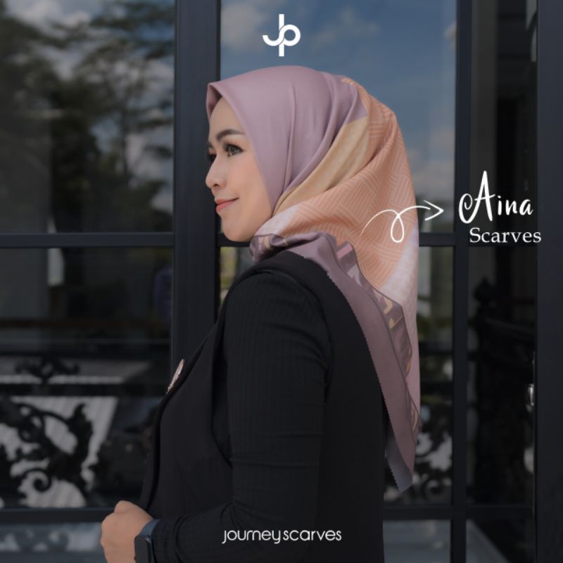 ❤ JILBAB SEGIEMPAT MOTIF AINA ORI JOURNEY SCARVES