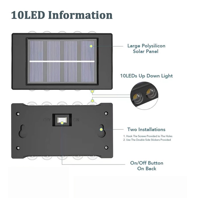 Lampu Tidur LED Tenaga Surya Instalasi Dinding ABS Waterproof Sunlight Lamp Naik Turun Glowing Hemat Energi Banyak Gaya Halaman Taman Hias Otomatis on And Off