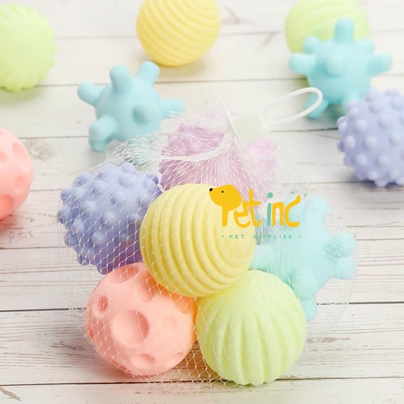 Milky way rubber squeaky ball set of 6 pcs