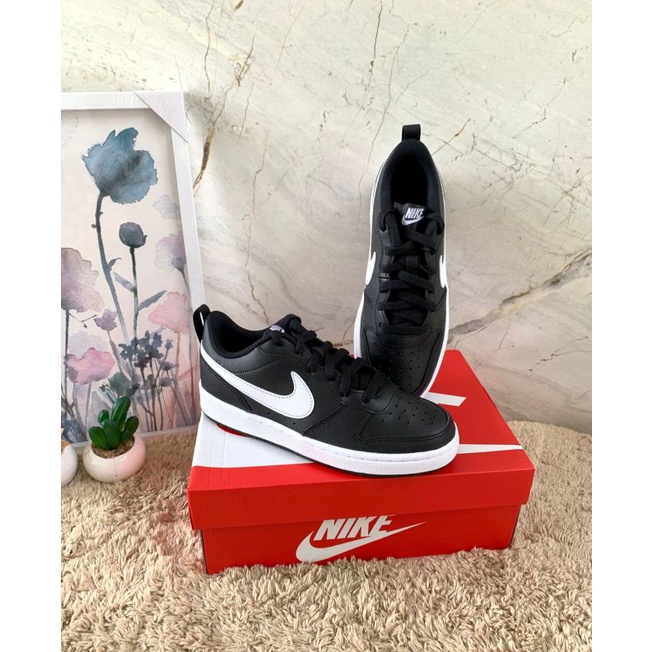 Jual Nike court boroughs low 2 black/white Shopee Indonesia