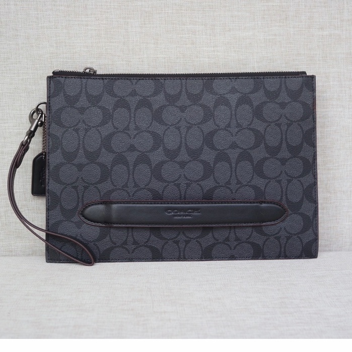 [Instant/Same Day] 75914 73148 coach men Tas Clutch Bisnis Casual Emboss untuk Pria   snb