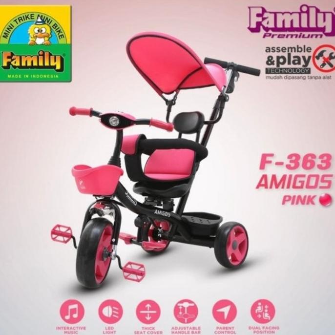 Sepeda Roda Tiga Family F 363 Amigos Tricycle Stroller #Original