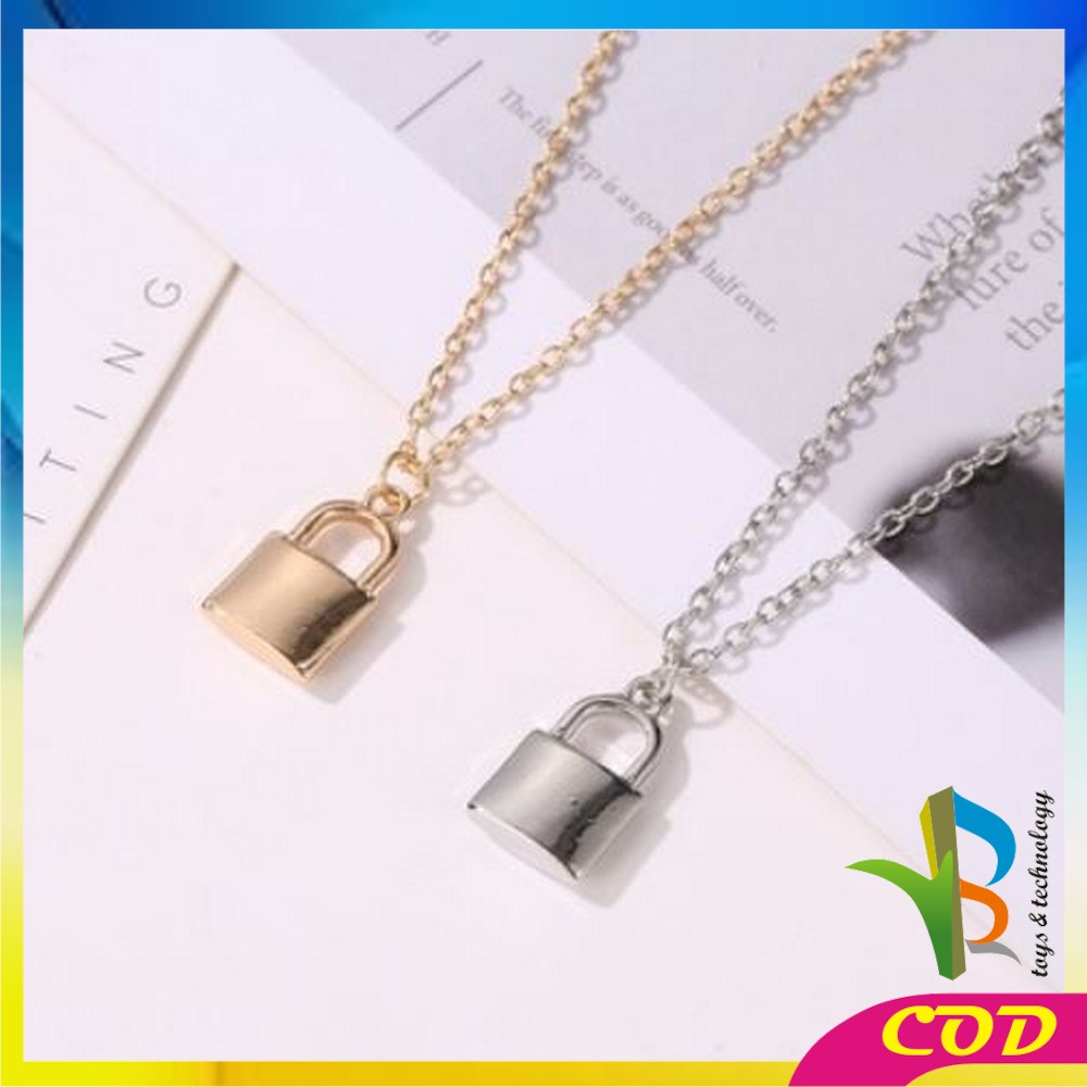 RB-K57 K58 Korean Fashion Kalung Gembok Kunci Retro Kalung Rantai Wanita Lapis Emas Liontin Simple / Lock Key Wanita Pria Retro / Kalung Kunci Multi Layer