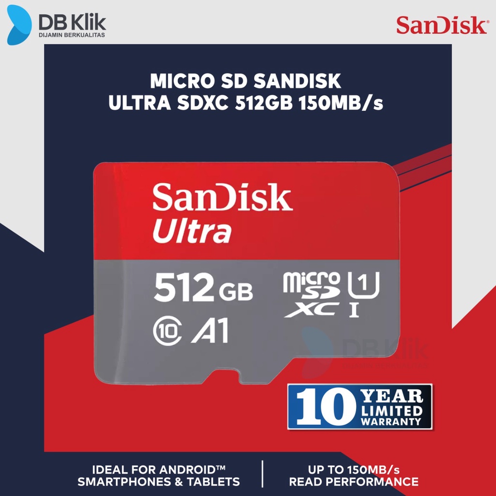 Micro SD SanDisk Ultra SDXC 512GB 150MB/s - SDSQUAC-512G-GN6MN