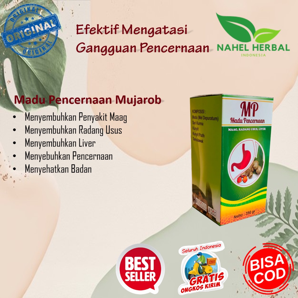 Obat Assalam Asam Urat Cina Dan Flu Tulang  Reumatik Alami - Madu Pencernaan Mujarob isi 350 Gram - 