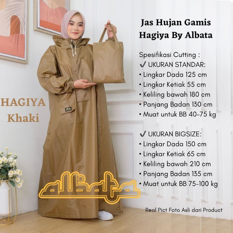 Jas Hujan Gamis Muslimeh Hagiya By Albata Mantel Hujan Wanita Premium Raincoat Waterproof