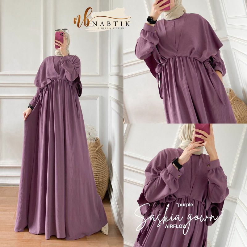 Gamis SASKIA Gown dress || SELA gamis by nabtik ORI ready