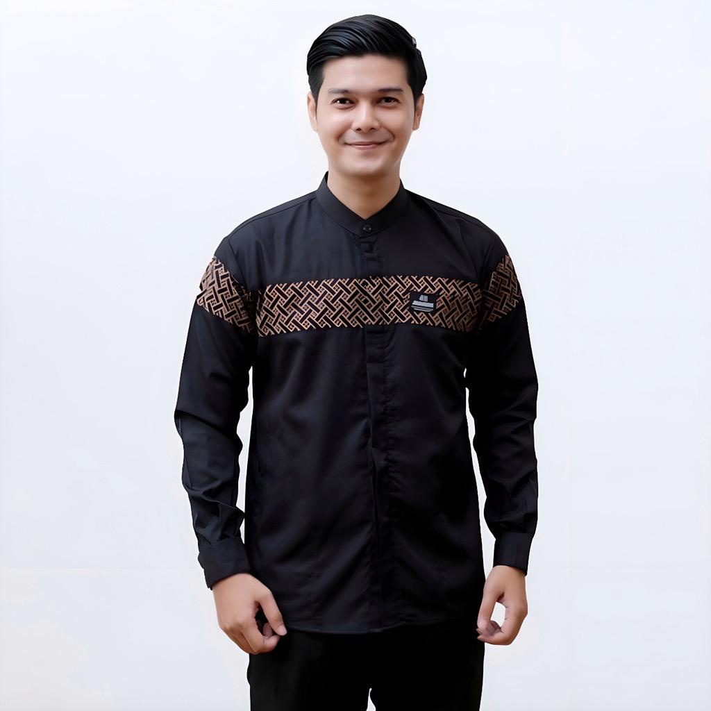 Kemeja Pria Formal Baju Koko Dewasa Lengan Panjang Koko Qynang Koko Kobata Bahan Adem