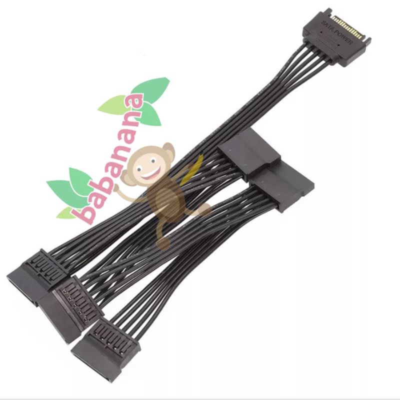 SATA 1 to 5 Splitter Cabang SSD HDD Extension Cable Kabel Power Hard Drive