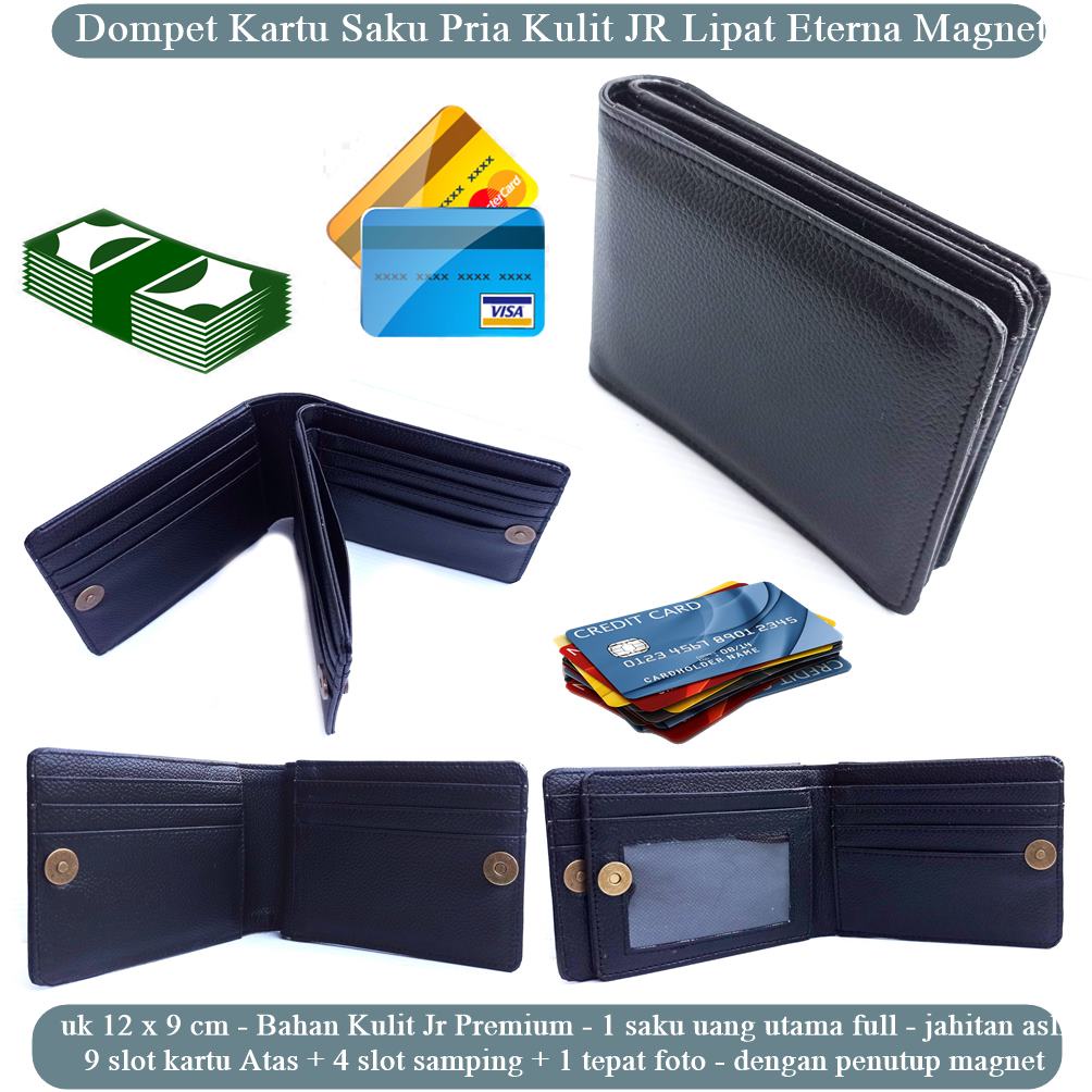 Dompet Saku Pria Kulit Jr Kartu Eterna Magnet