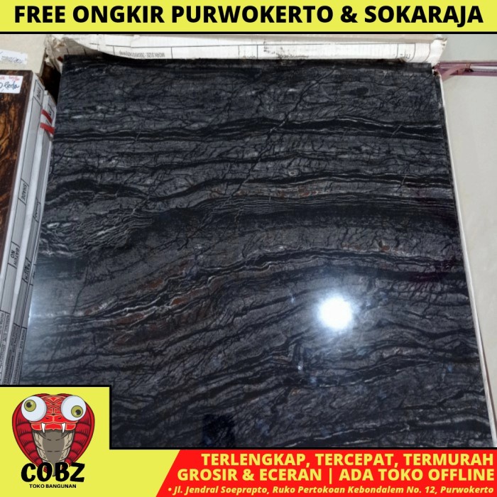 60 CM X 60 CM / COVE BLACK ARIA GRANIT LANTAI TERAS PER DUS