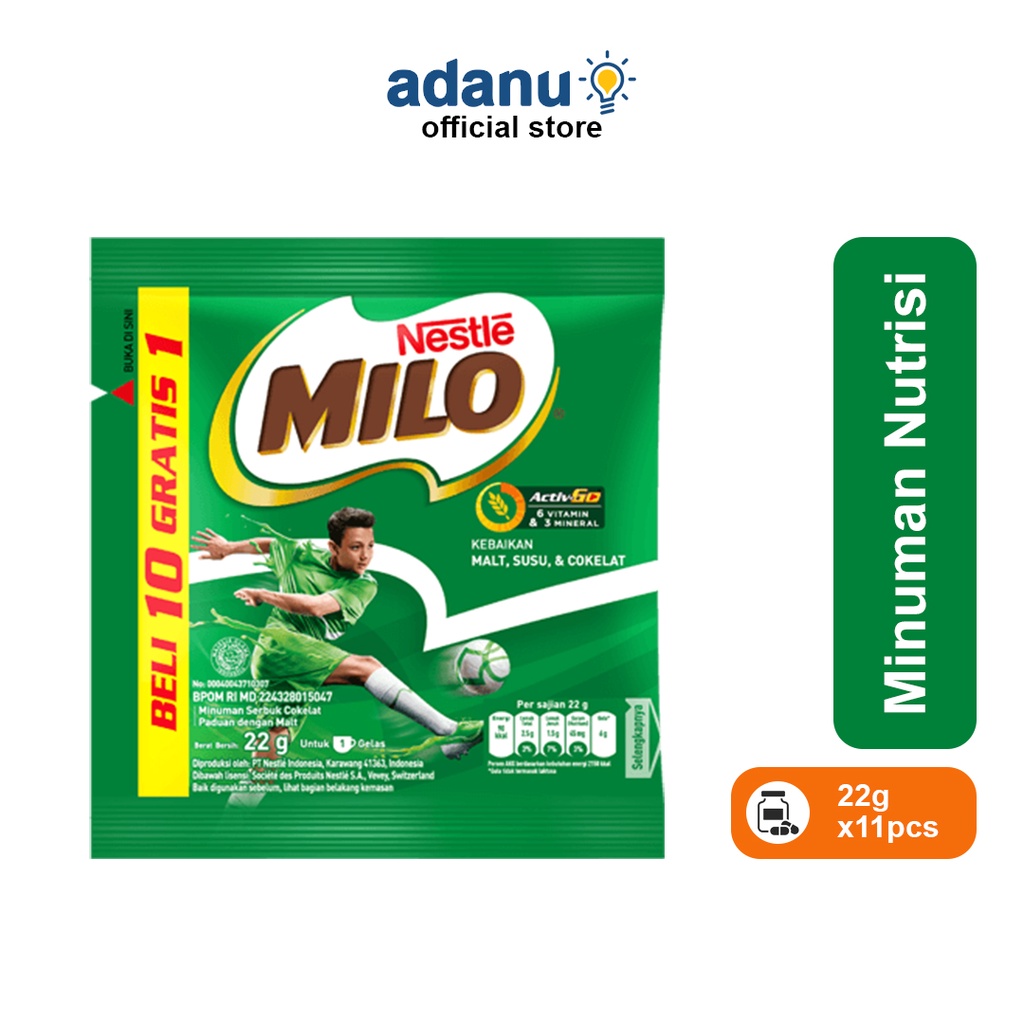 

MILO ACTIV-GO SACHET 22Gr Susu Coklat / Susu Bubuk Milo Sachet 22 Gr / Milo Sachet 11Pcs