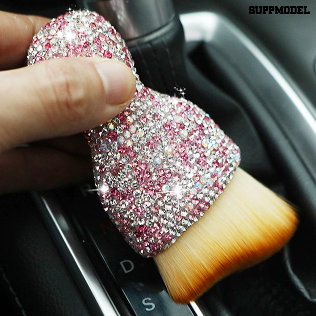[Auto] Air Outlet Brush Rhinestones Handle Penghilang Debu Celah Otomatis Detailing Brush Alat Pembersih Interior Mobil