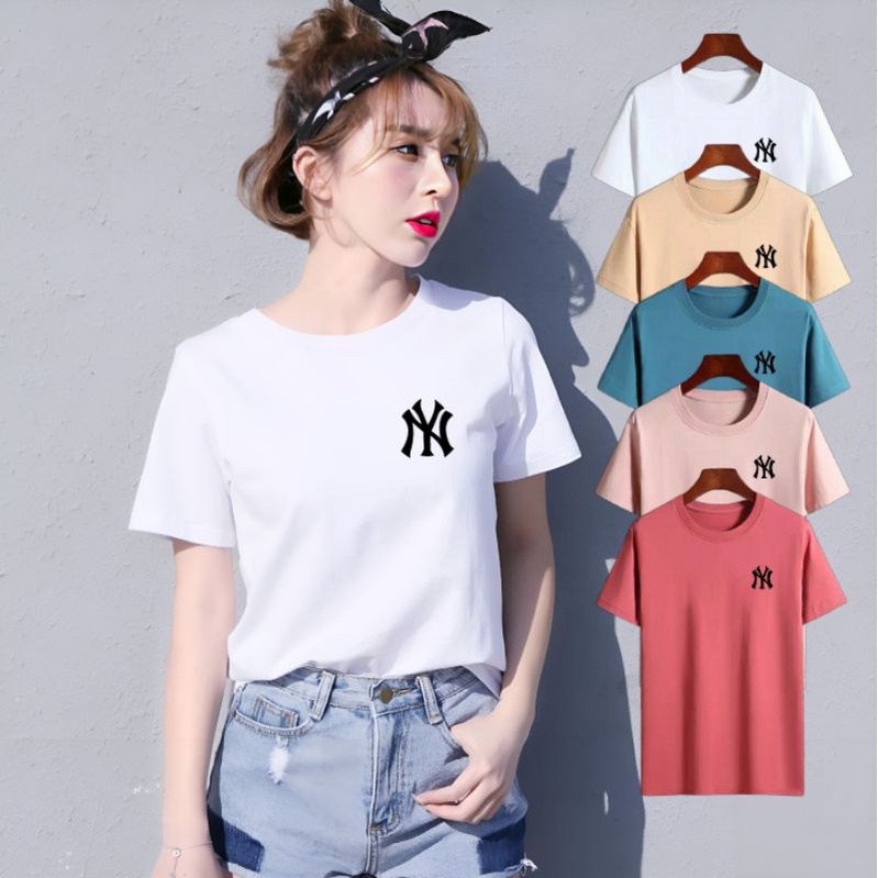 Baju Oblong Wanita YN Kaos Wanita Lengan Pendek Cotton Combed Atasan Tshirt Wanita Kaos Cewek