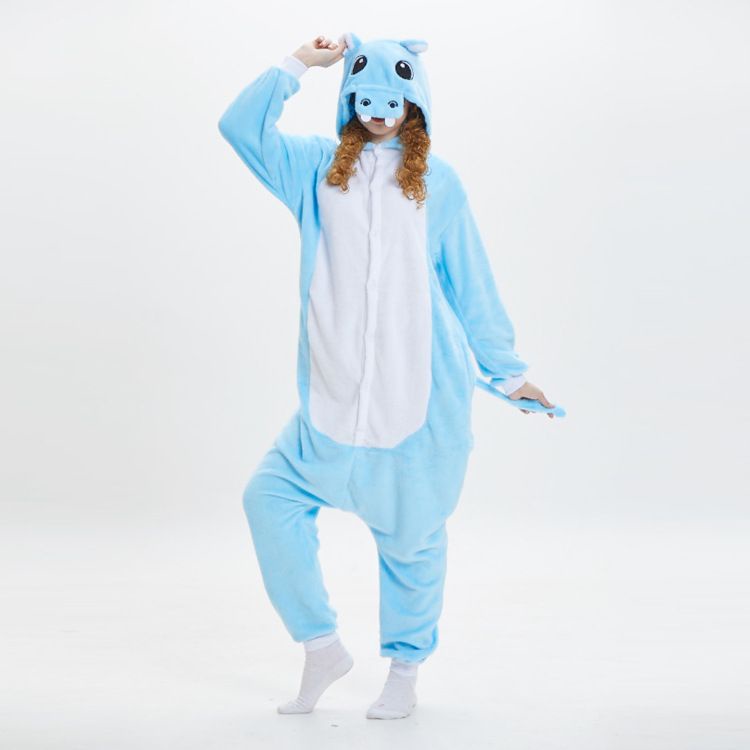 BAJU ONESIE KUDA NIL BADAK AIR HIPPOPOTAMUS RHINOCEROS KOSTUM PESTA COSPLAY KIGURUMI IMPOR