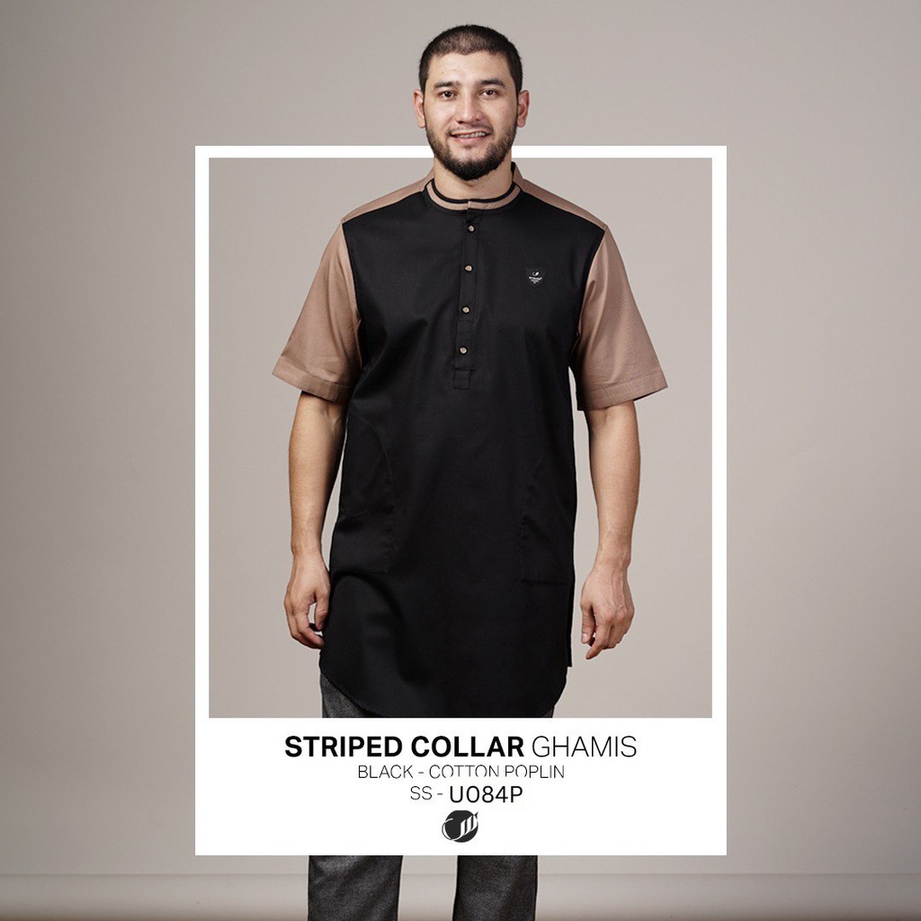 Ghamis Striped Collar Gamis Samase U084P