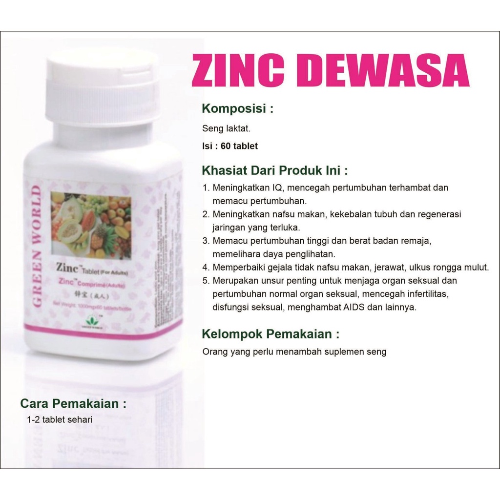 ZINC DEWASA - GreenWorld