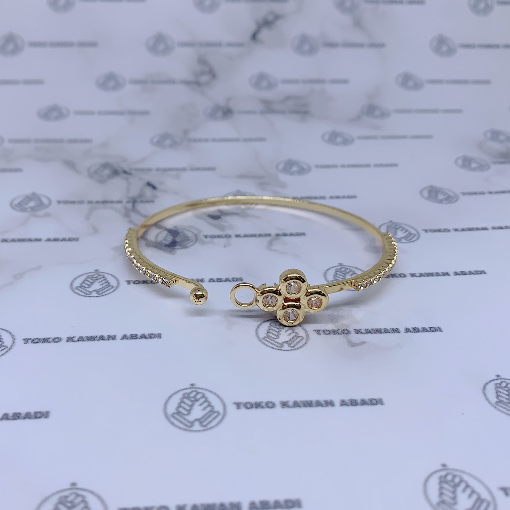 Xuping Gold Gelang Tangan Model Bangkok Permata Garis Perhiasan Wanita *41