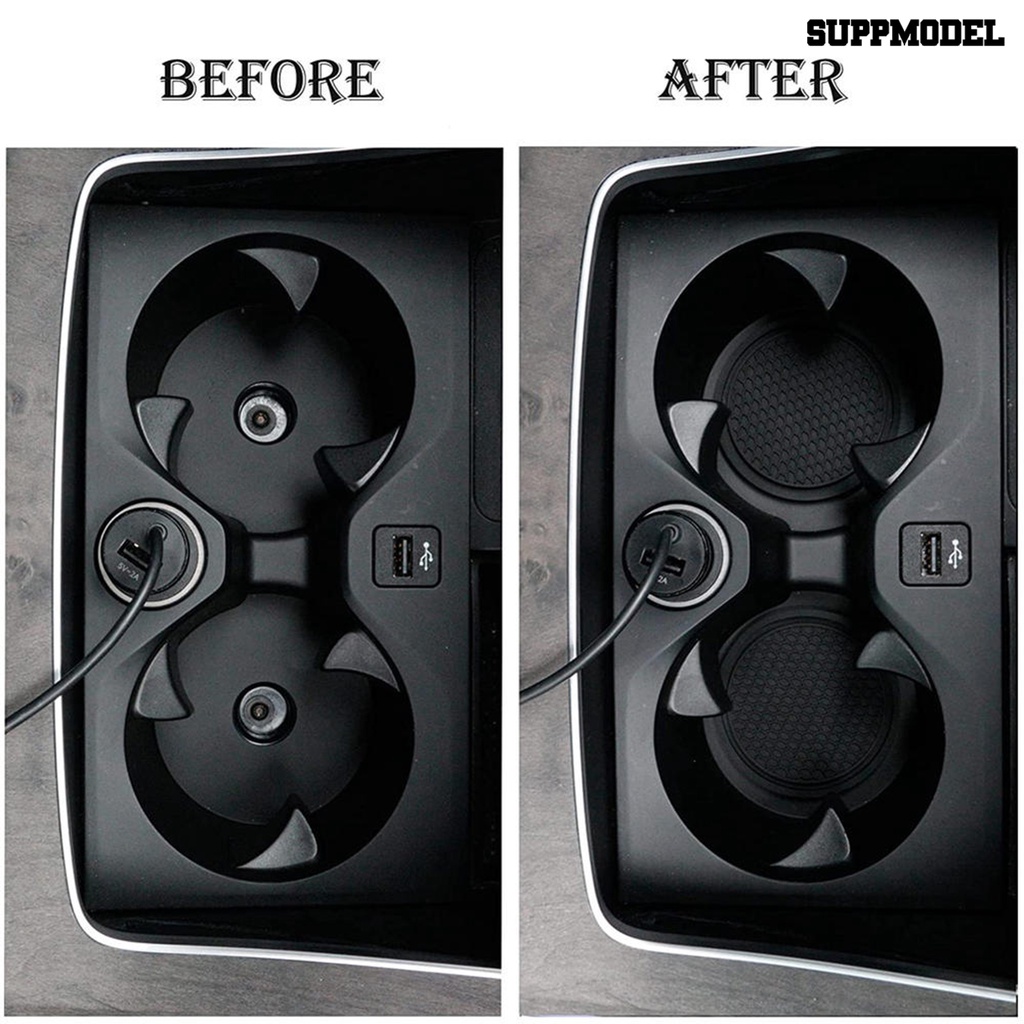 [Auto] 4pcs Cup Holder Mat Non-Slip Pengerjaan Halus Tahan Air Universal Car Cup Holder Coaster Untuk Mobil
