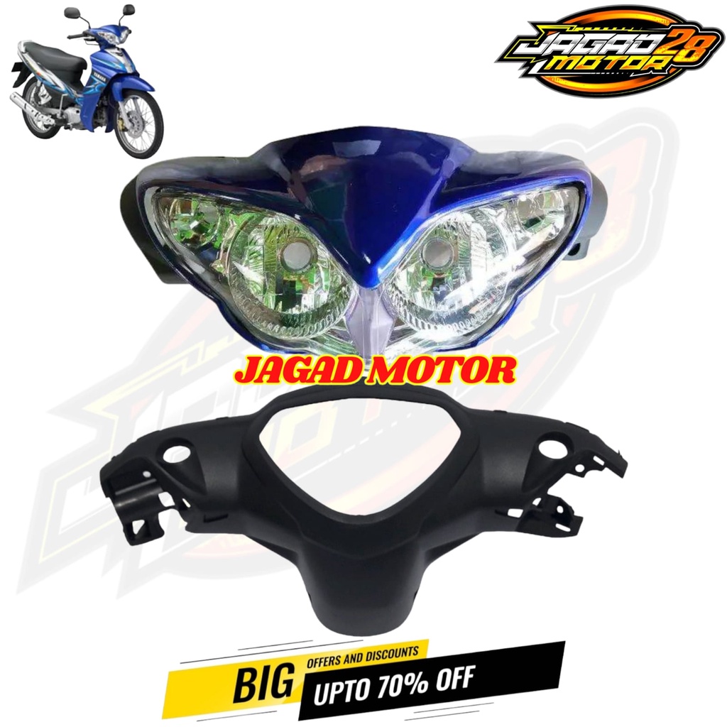 Cover Batok 1set Yamaha Jupiter Z Burhan Warna Biru Depan Belakang Dan Reflektor Lampu Depan / Batok Kepala Depan Belakang Dan Lampu Jupiter Z Burhan Warna Biru / Batok Kepala Depan Belakang Plus Lampu Jupiter Z Burhan Biru