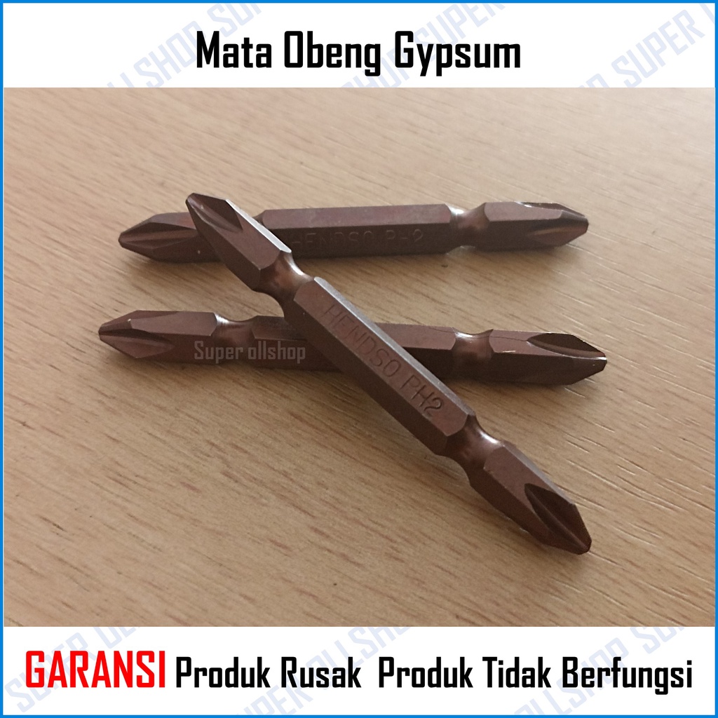 Mata Obeng Gipsum 6.5 CM Bolak Balik 65MM PH2 Mata Obeng Coklat 6.5 CM Screw Driver 2WAY Drywall Gypsum